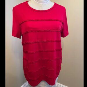 TALBOTS Red Women's Shirt Size X Cotten Blend